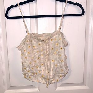 Aeropostale white and yellow tank top